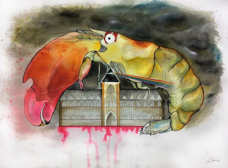 Piece of art created for this announcement, aptly named “Another Shrimp in the Wall.” (Image: Kate Pocklington)